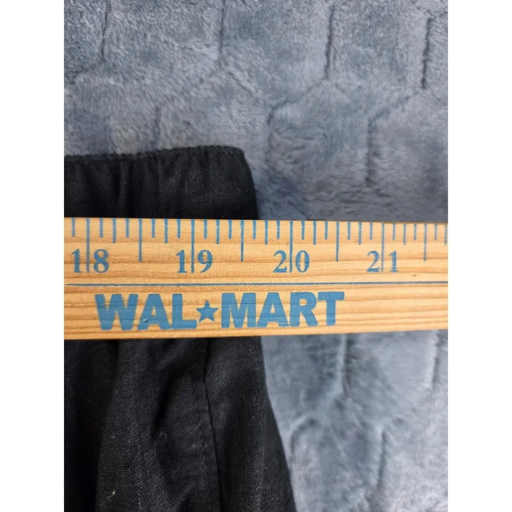 Island Passport Mens Black Linen Cotton Blend Drawstring Pants 1X32 NWT